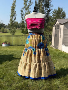 Premium XL Ankle Drawstring Skaya Tiered Skirt-M019