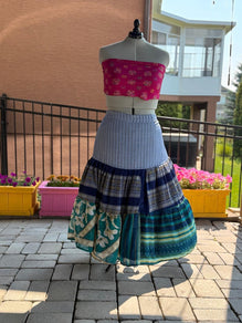 Premium XL Ankle Drawstring Skaya Tiered Skirt-M021