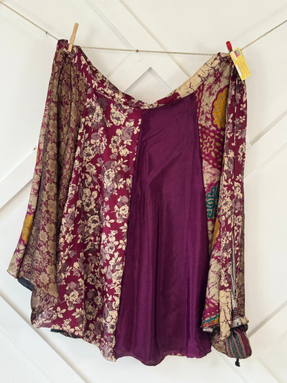 Regular Calf Patch work Wrap Skirt-P001 - Rangeelaa- Fairtrade Sustainable Women's Clothing