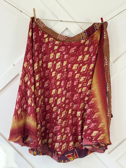 Regular Calf Patch work Wrap Skirt-P003 - Rangeelaa- Fairtrade Sustainable Women's Clothing