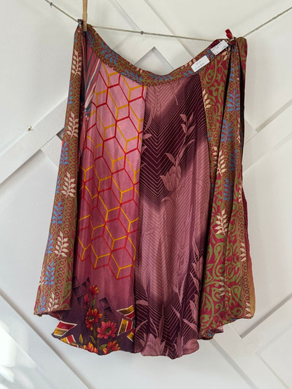 Regular Calf Patch work Wrap Skirt-P003 - Rangeelaa- Fairtrade Sustainable Women's Clothing