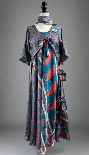 Regular Cute Choli Mahika Dress with scarf - V004 - Rangeelaa - Fairtrade Sustainable Women's Clothing