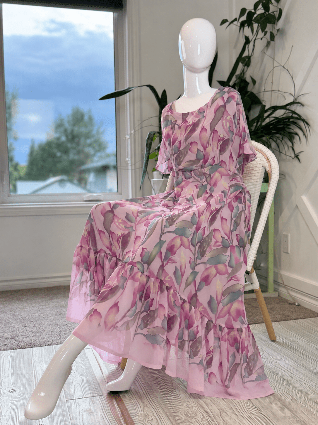 Regular Lined Ganga Dress with scarf-CD005 - Rangeelaa- Fairtrade Sustainable Women's Clothingdresses