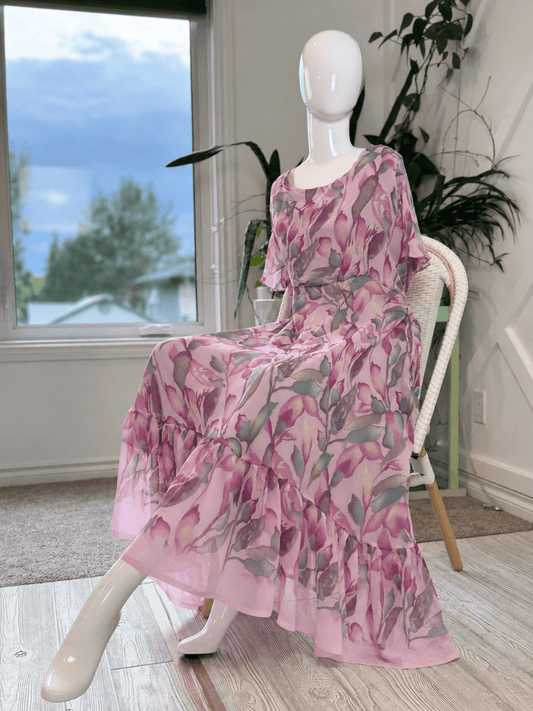 Regular Lined Ganga Dress with scarf-CD005 - Rangeelaa- Fairtrade Sustainable Women's Clothingdresses