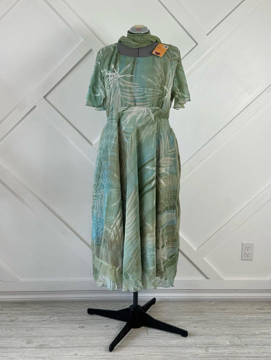 Regular Lined Viya Dress with Scarf-ED030 - Rangeelaa- Fairtrade Sustainable Women's Clothingdresses