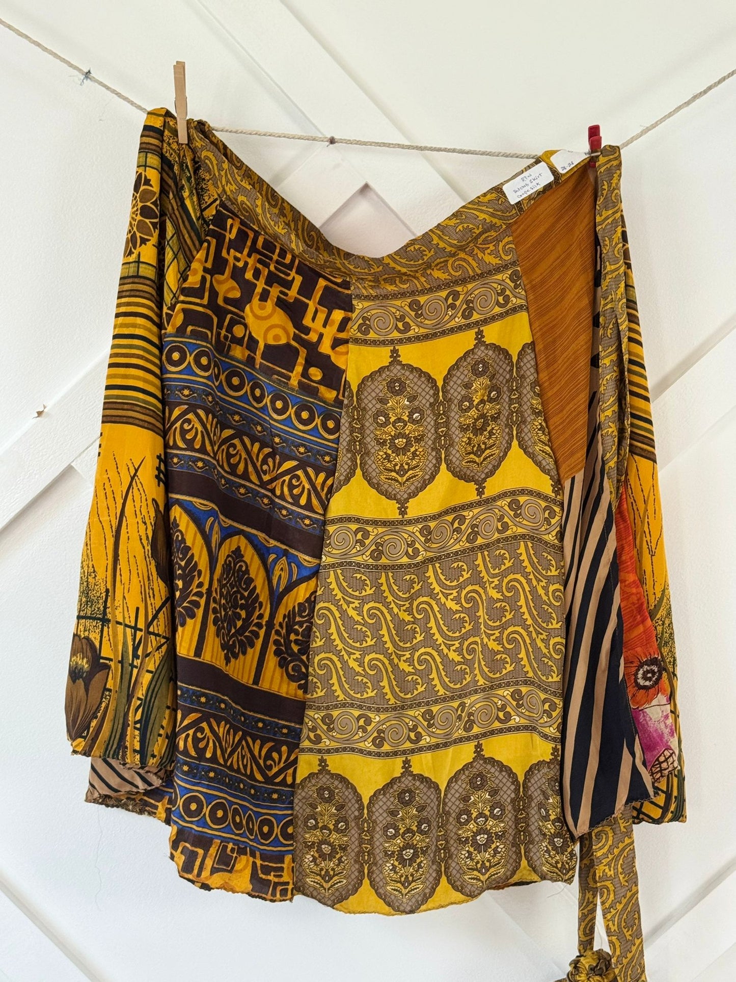 Regular Tea Patch work Wrap Skirt-P005 - Rangeelaa- Fairtrade Sustainable Women's Clothing