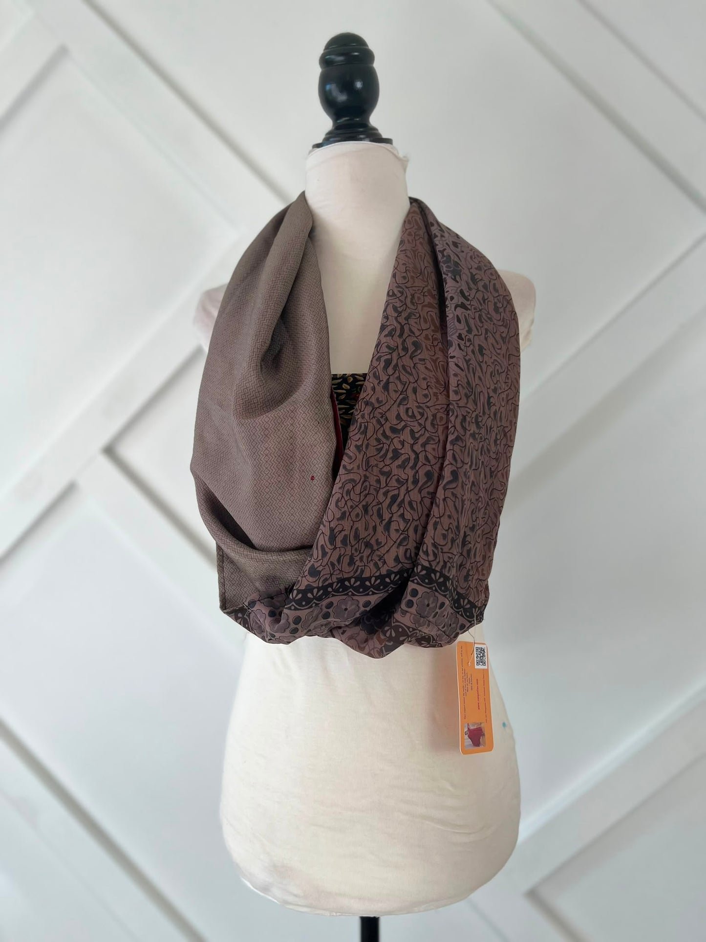 40 inch Reversible Infinity Scarf (short)-038