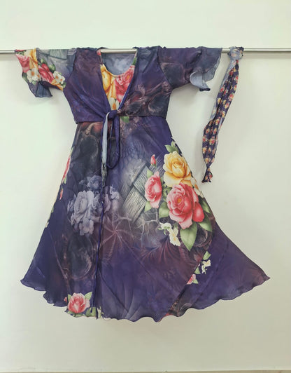 Rebecca.E-Digital print Non Plus Sakhi Dress Set-Dispatch Payment