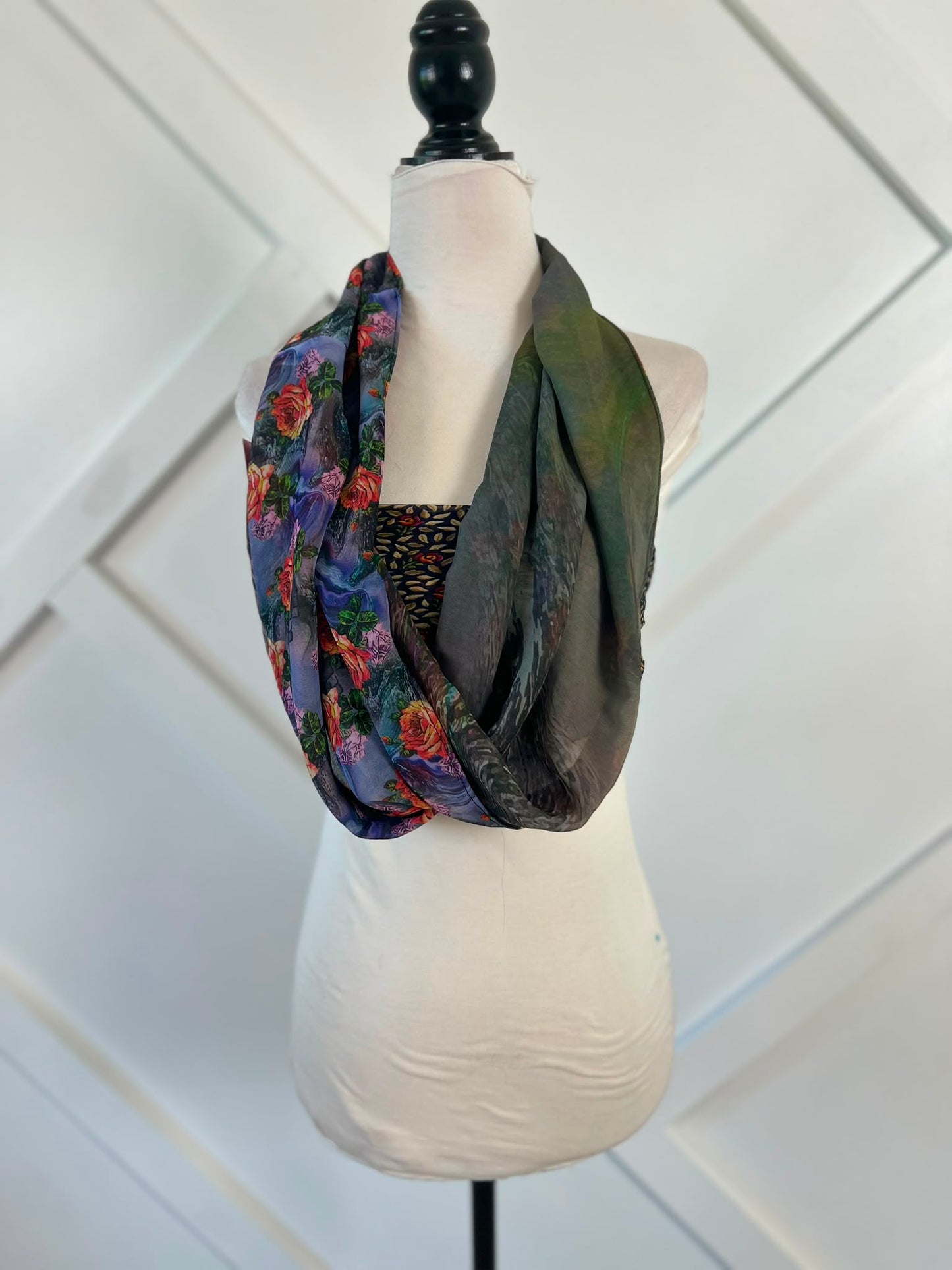 40 inch Reversible Infinity Scarf (short)-118