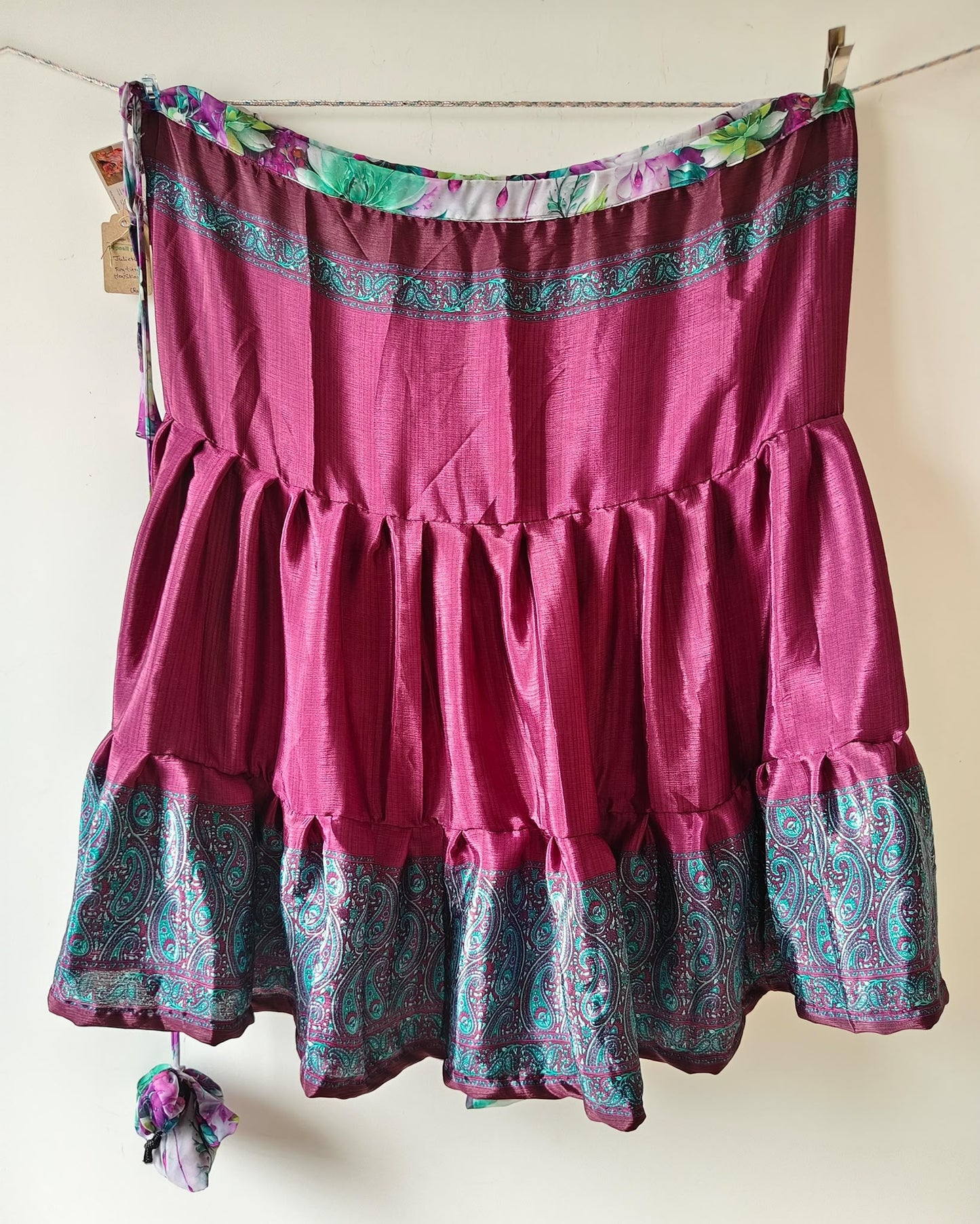 Julie.M-Digital print Premium Regular Ankle Drawstring Skaya Tiered Skirt