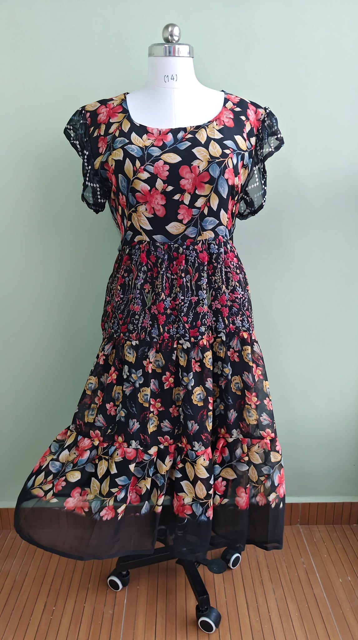 Julie.M-Mosaic Regular Lined Maya Tiered Dress -ID003