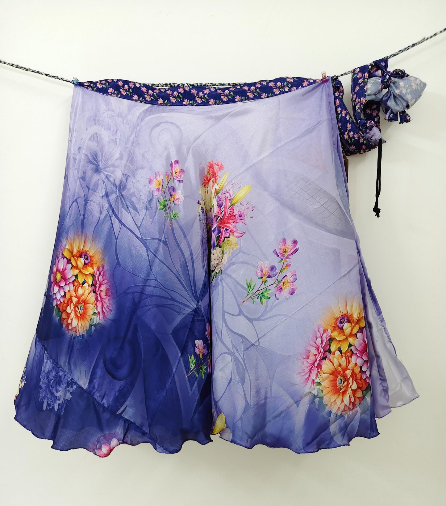 Joanna-Digital print Premium Regular Ankle skirt with scarf
