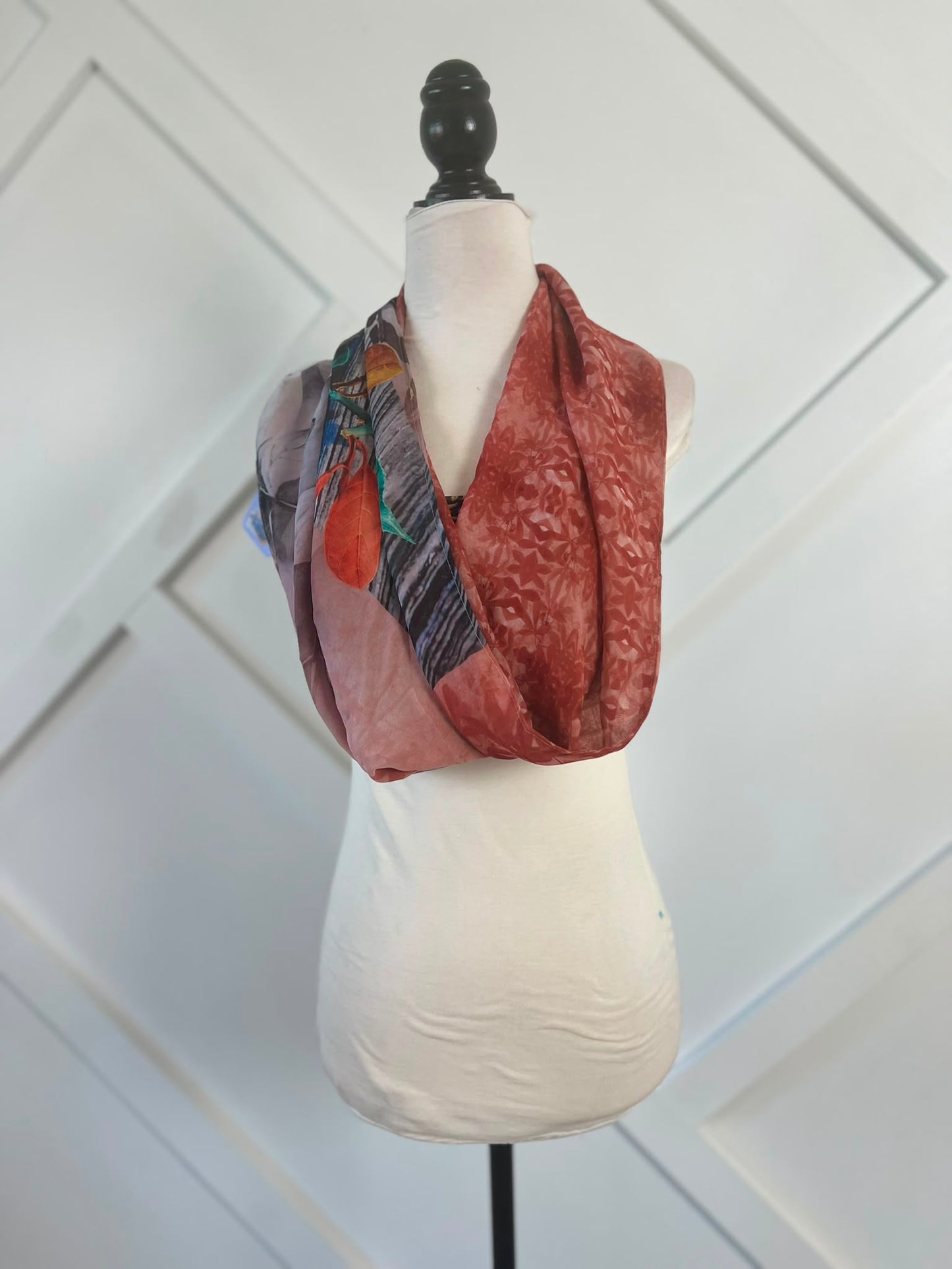 40 inch Reversible Infinity Scarf (short)-075