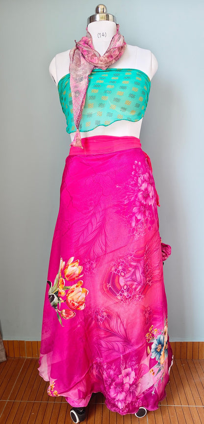 Maria.G-Digital print mosaic Premium Goddess ankle Skirt