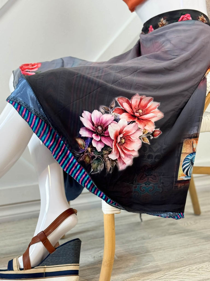 Digital print Premium XL tea skirt-ES024