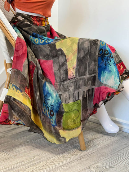 Digital print Premium XL calf skirt-113