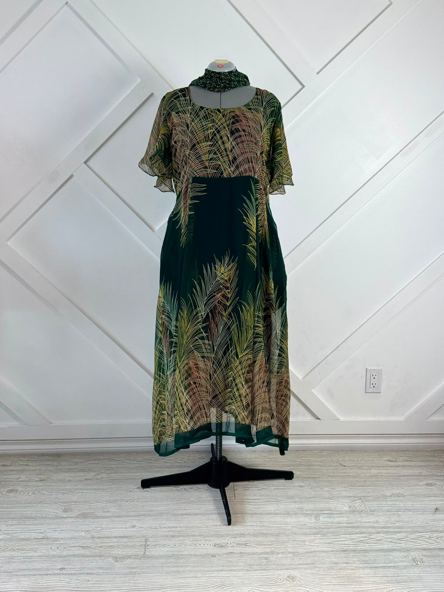 Regular Lined Rani with scarf-CD006