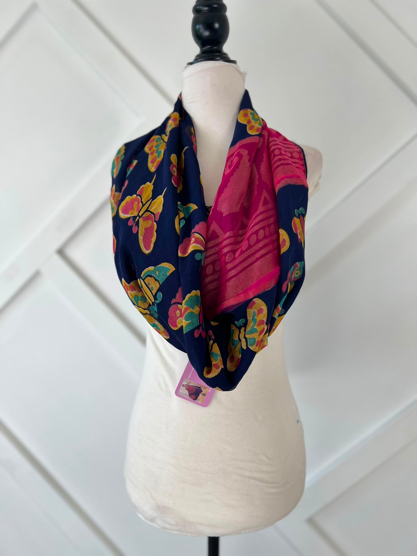 40 inch Reversible Infinity Scarf (short)-029
