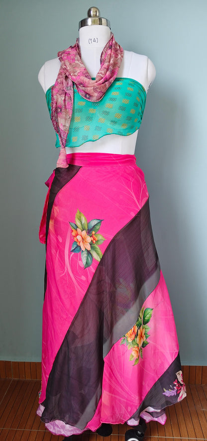 Maria.G-Digital print mosaic Premium Goddess ankle Skirt
