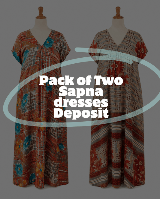Sapna Dresses Pack of Two - Preorder Payment - Rangeelaa - Fairtrade Sustainable Women's Clothing