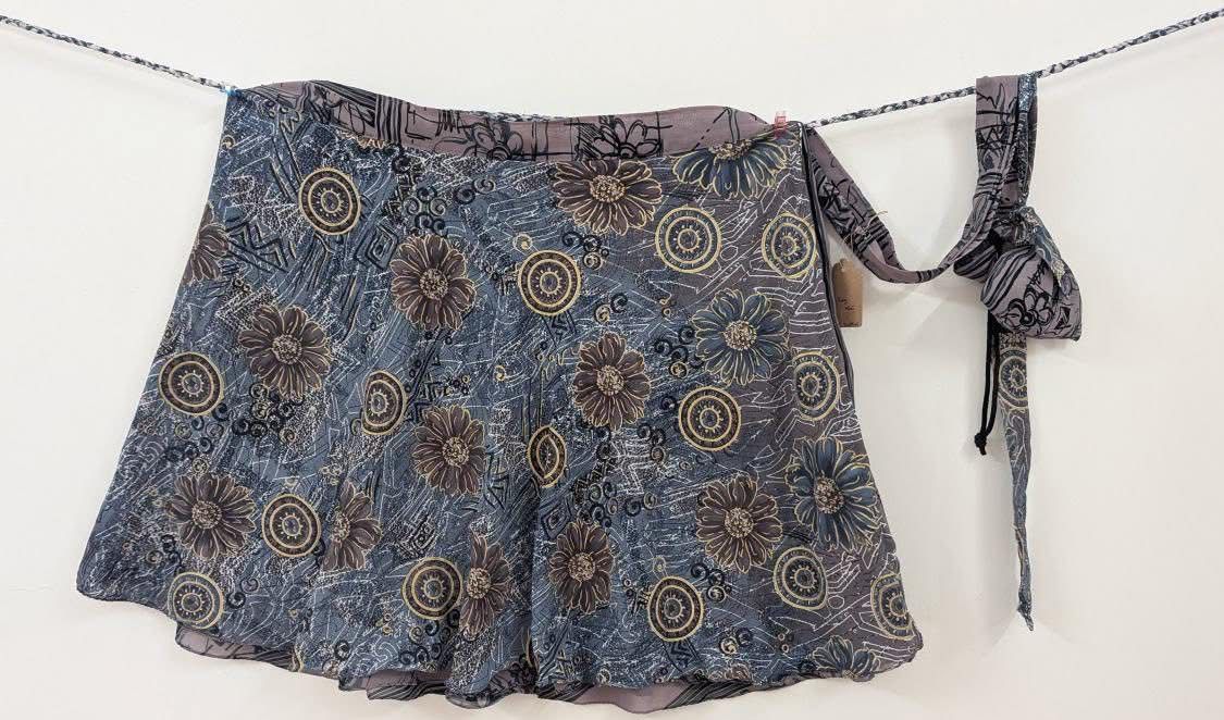 Sarah-Festive Regular Mini skirt ES015 - Rangeelaa- Fairtrade Sustainable Women's Clothingsaree wrap skirts