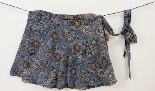 Sarah-Festive Regular Mini skirt ES015 - Rangeelaa- Fairtrade Sustainable Women's Clothingsaree wrap skirts