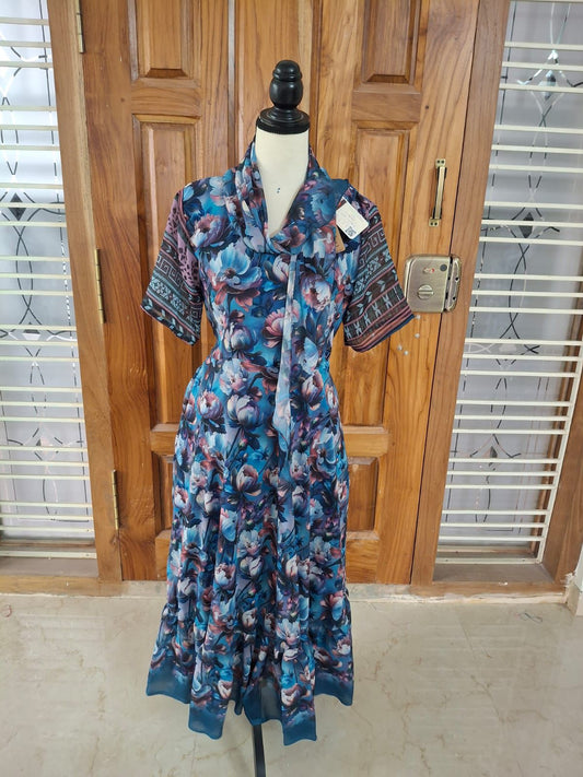 Sarah.B-Digital print Non Plus LINED Viya Dress-Dispatch Payment - Rangeelaa- Fairtrade Sustainable Women's Clothing