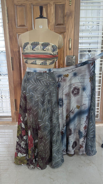 Sarah.B - Festive Regular Ankle skirt - Rangeelaa - Fairtrade Sustainable Women's Clothingsaree wrap skirts