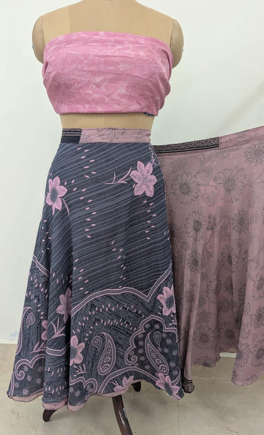 Sarah.B-Festive Regular Calf skirt - Rangeelaa- Fairtrade Sustainable Women's Clothingsaree wrap skirts