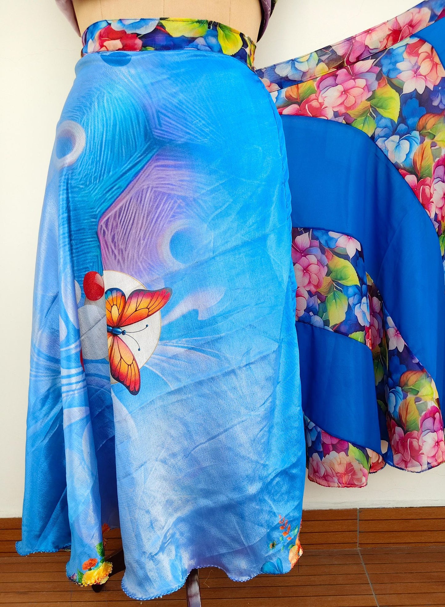 Sara.S-Premium Regular Calf mosaic skirt-IS001 - Rangeelaa- Fairtrade Sustainable Women's Clothingskirts