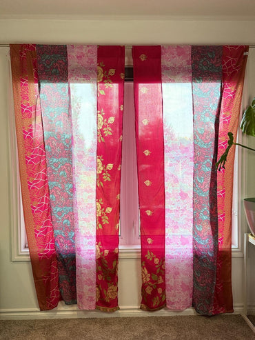 Set of Two curtain panels 40 inch(w)84 inch(L) - S007 - Rangeelaa - Fairtrade Sustainable Women's Clothing