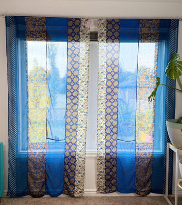 Set of Two curtain panels 40 inch(w)84 inch(L) - S009 - Rangeelaa - Fairtrade Sustainable Women's Clothing