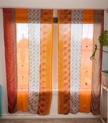 Set of Two curtain panels 40 inch(w)84 inch(L) - S013 - Rangeelaa - Fairtrade Sustainable Women's Clothing