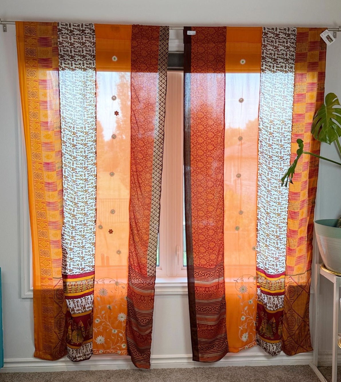 Set of Two curtain panels 40 inch(w)84 inch(L) - S015 - Rangeelaa - Fairtrade Sustainable Women's Clothing
