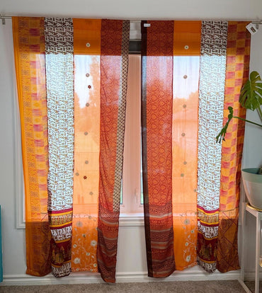 Set of Two curtain panels 40 inch(w)84 inch(L) - S015 - Rangeelaa - Fairtrade Sustainable Women's Clothing