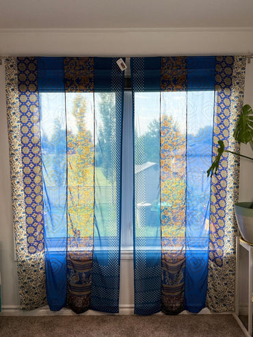Set of Two curtain panels 40 inch(w)84 inch(L) - S016 - Rangeelaa - Fairtrade Sustainable Women's Clothing