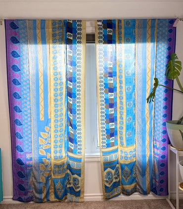 Set of Two curtain panels 40 inch(w)84 inch(L) - S018 - Rangeelaa - Fairtrade Sustainable Women's Clothing