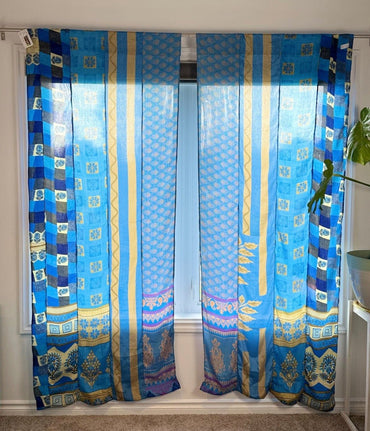 Set of Two curtain panels 40 inch(w)84 inch(L) - S019 - Rangeelaa - Fairtrade Sustainable Women's Clothing