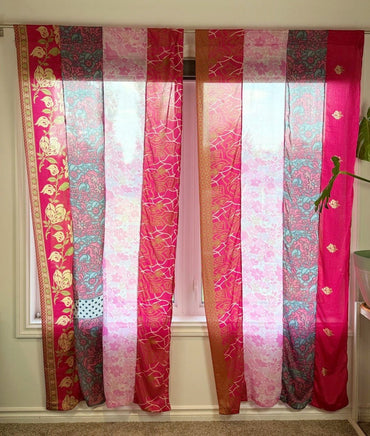 Set of Two curtain panels 40 inch(w)84 inch(L) - S020 - Rangeelaa - Fairtrade Sustainable Women's Clothing