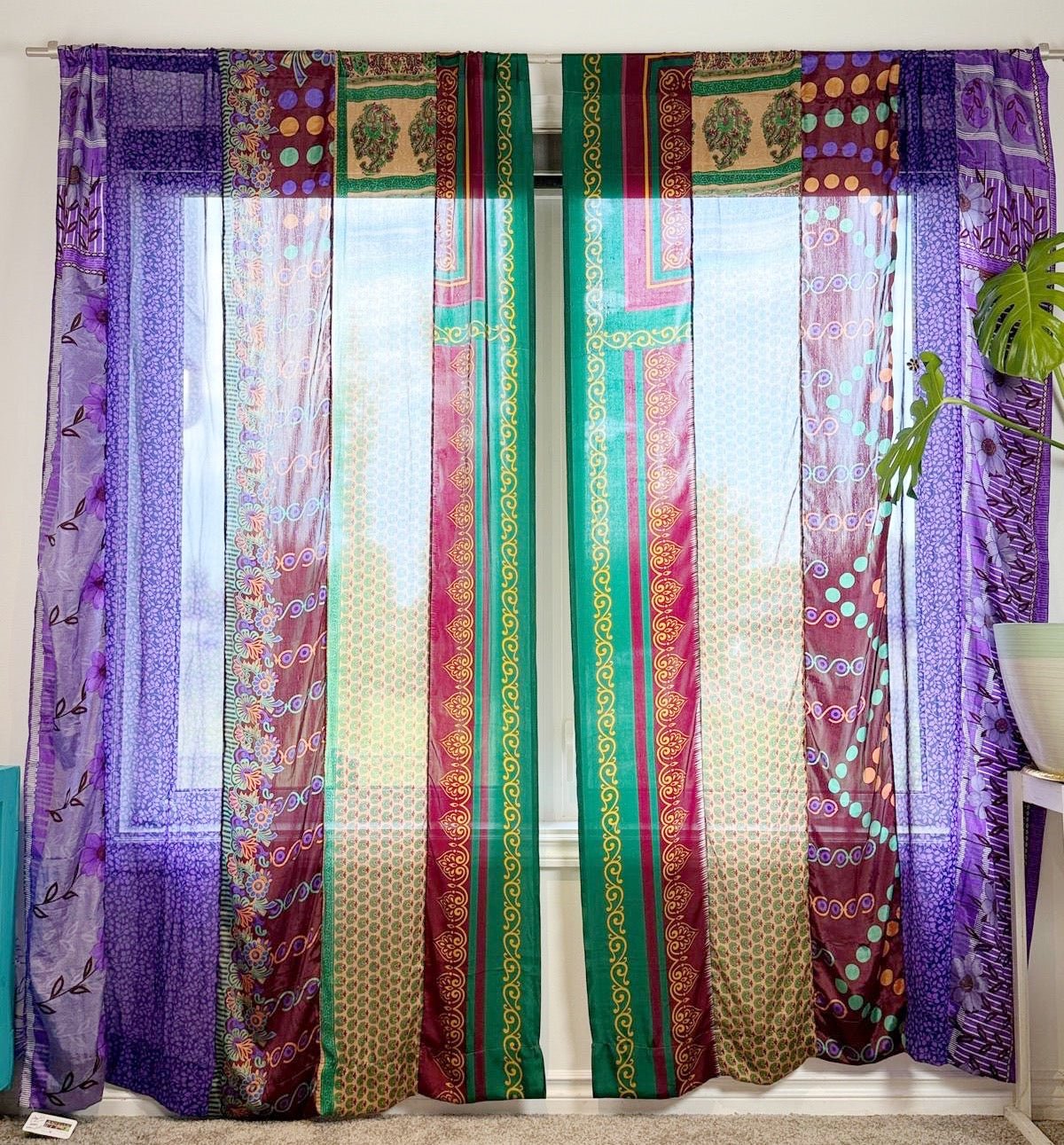 Set of Two curtain panels 50 inch(w)84 inch(L) - B001 - Rangeelaa - Fairtrade Sustainable Women's Clothing