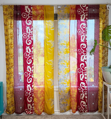 Set of Two curtain panels 50 inch(w)84 inch(L) - B002 - Rangeelaa - Fairtrade Sustainable Women's Clothing