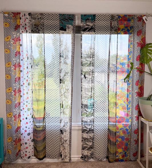Set of Two curtain panels 50 inch(w)84 inch(L) - B005 - Rangeelaa - Fairtrade Sustainable Women's Clothing