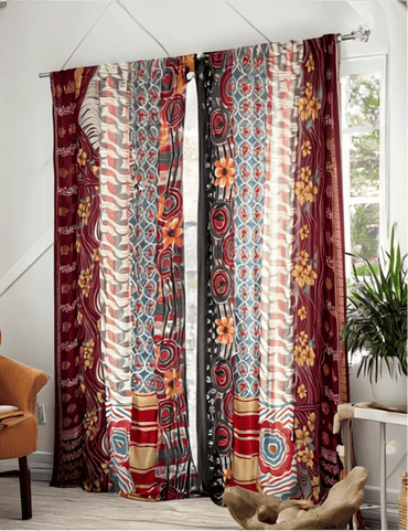 Set of Two curtain panels 50 inch(w)84 inch(L) - B010 - Rangeelaa - Fairtrade Sustainable Women's Clothing
