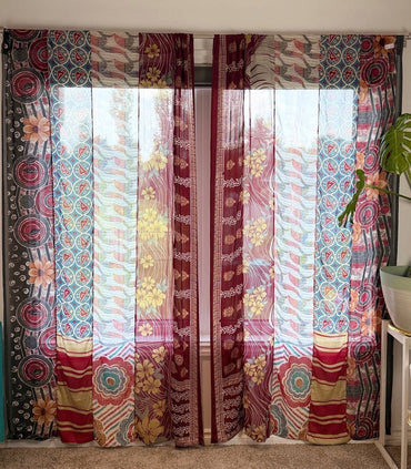 Set of Two curtain panels 50 inch(w)84 inch(L) - B010 - Rangeelaa - Fairtrade Sustainable Women's Clothing