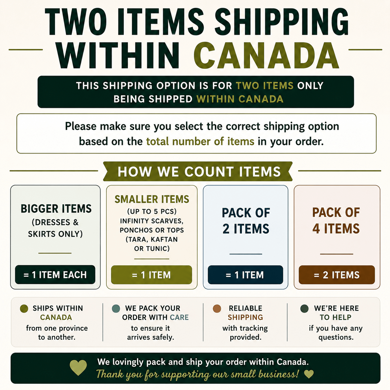 Shipping charges for 2 Items - Canada - Rangeelaa - Fairtrade Sustainable Women's Clothing