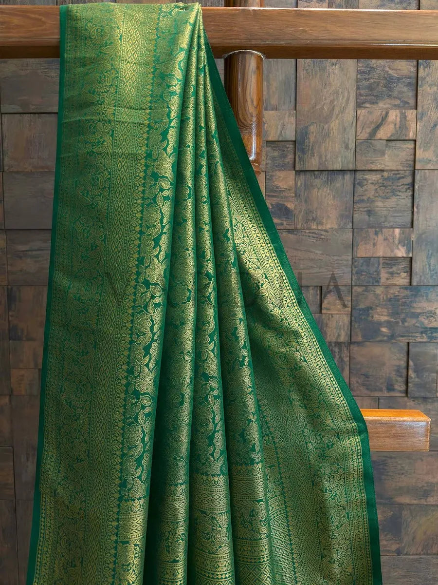 Emerald Green Kanjivaram Silk Saree