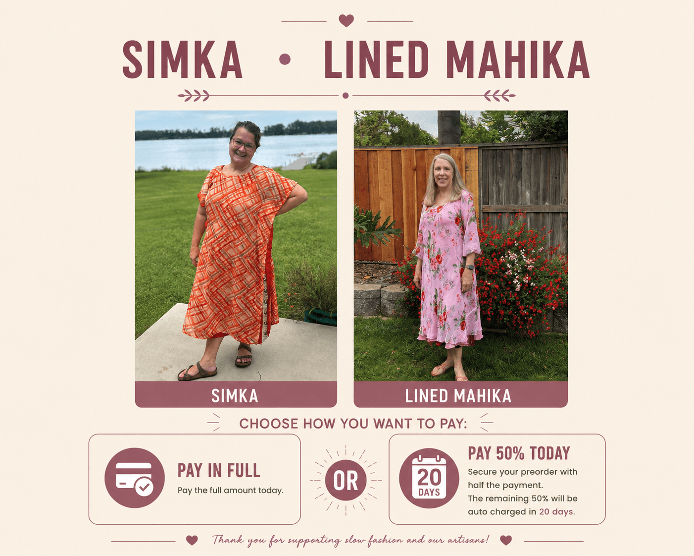 Simka/Lined Mahika - Rangeelaa- Fairtrade Sustainable Women's Clothing