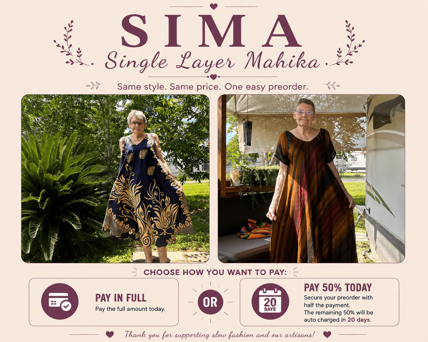 Single Layer Mahika - Rangeelaa- Fairtrade Sustainable Women's Clothing