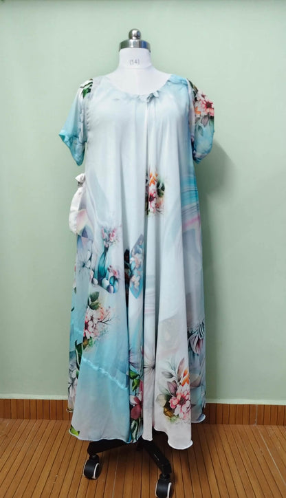 Size 4— Digital print Lined Mahika Dress-kD001 - Rangeelaa- Fairtrade Sustainable Women's Clothingdresses