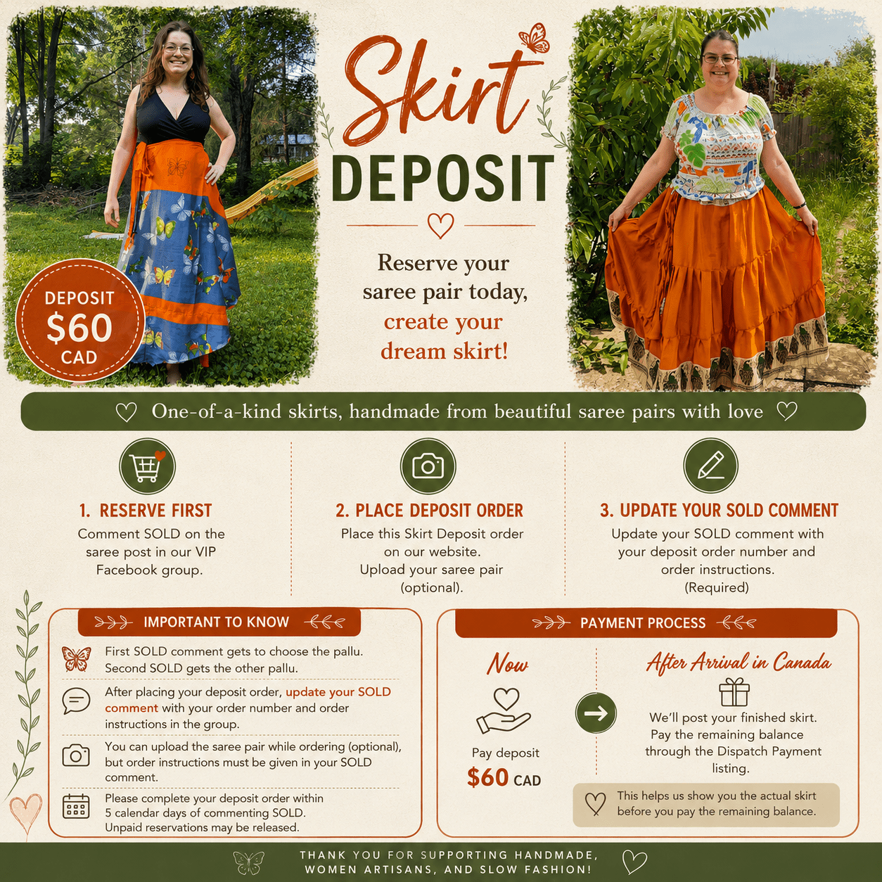 Skirt Preorder-Partial Deposit - Rangeelaa- Fairtrade Sustainable Women's Clothing